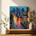 thumbnail image 6 of Blue Night Edmonton Alberta Canada Skyline Canvas Print, Cityscape Home Office Interior Wall Decor, 6 of 8