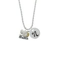 thumbnail image 2 of Delight Jewelry Silvertone Shalom with Dove Silvertone Script Initial Disc - N - Charm Necklace, 20"+3", 2 of 4