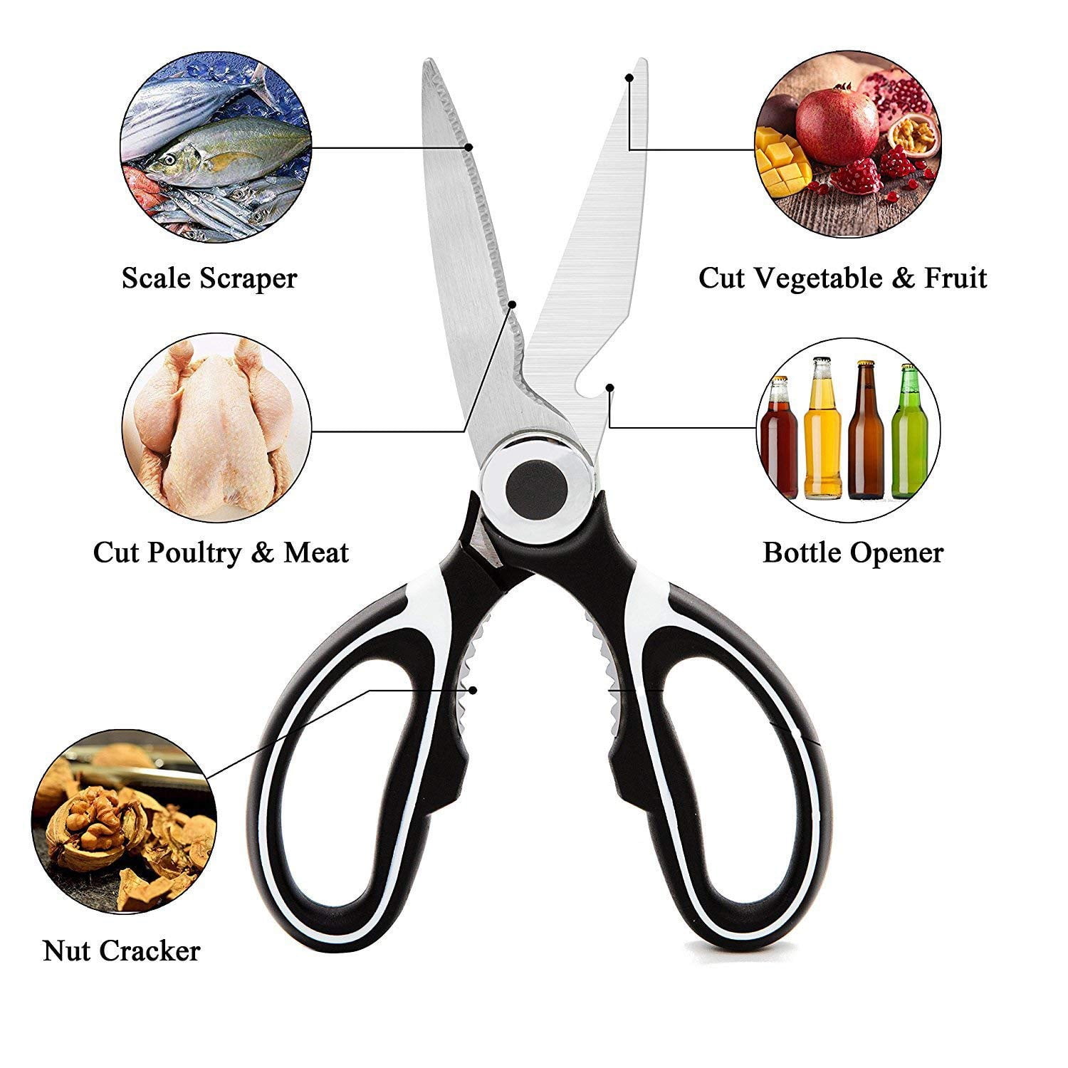 MAIRICO Ultra Sharp Premium Heavy Duty Kitchen Shears and Multi Purpose Scissors