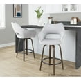thumbnail image 3 of Mustang 26" Fixed-Height Counter Stool Set of 2 with Backs, Counter Height Chairs, Counter Height Stools Swivel, Swivel Counter Stools For Kitchen Island (Grey Fabric), 3 of 6