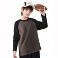 thumbnail image 6 of BFHHYA Kids Colorblock Raglan-Sleeve T-Shirt Girls Boys Crew Neck Casual Basic Long-Sleeve Top for Playdates & Weekend Errands (2-15Y), 6 of 8