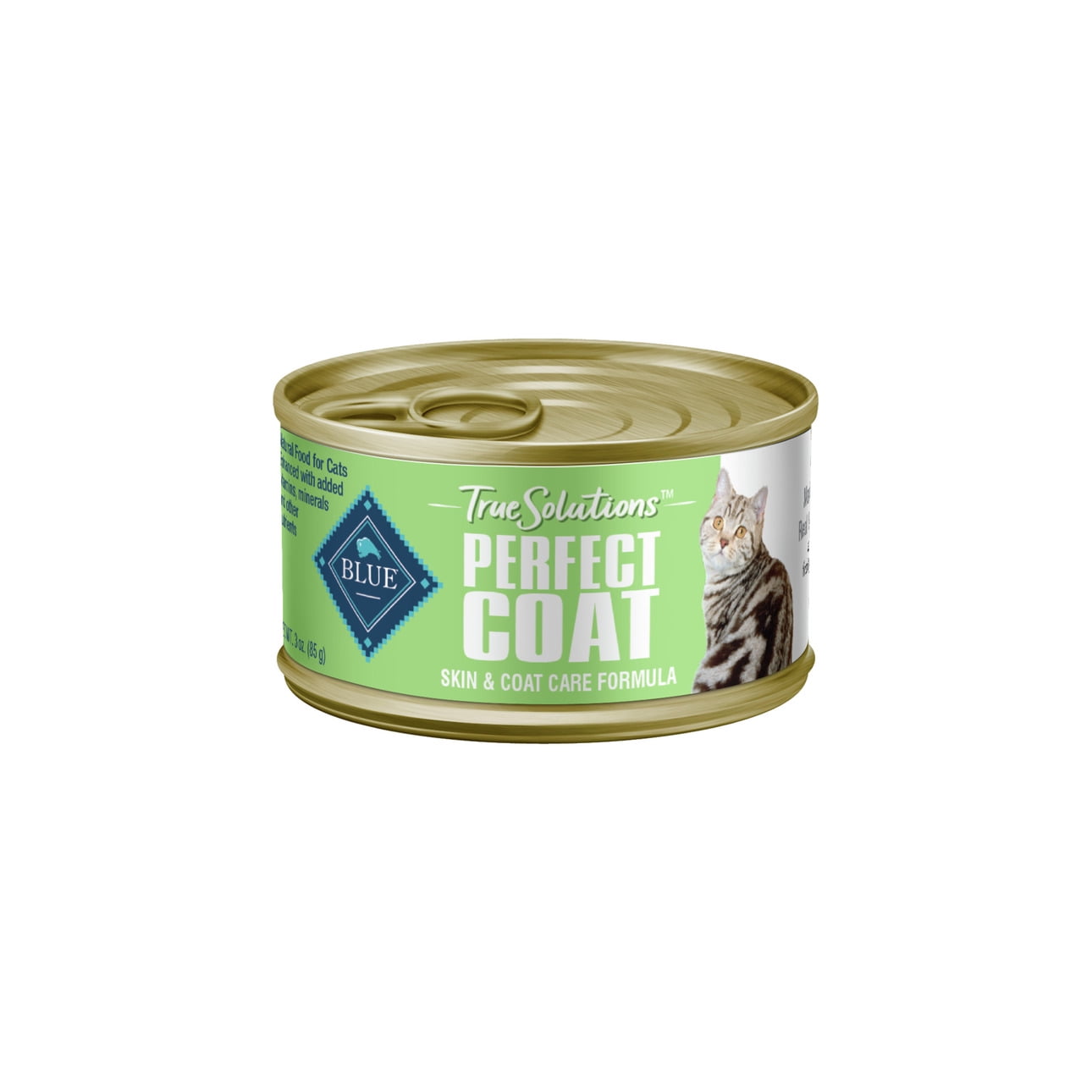 Blue Buffalo True Solutions Perfect Coat Skin & Coat Care Whitefish Pate Wet Cat Food for Adult Cats, Whole Grain, 3 oz. Can