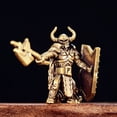 thumbnail image 5 of Slccxzc Mini Brass Shield Axe Soldier Figurine Retro Statue Collectible Desktop Decor, 5 of 7