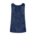 thumbnail image 5 of JGGSPWM Women's Sequin Tank Tops Spring Summer Sparkly Sleeveless Party Glitter Scoop Neck Tops Navy XL, 5 of 6