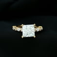 thumbnail image 3 of Rosec Jewels Certified Moissanite Princess Cut Engagement Ring with Side Stones - 3 Carat Moissanite Ring - D-VS1 Grade, 18K Yellow Gold, US 11.00, 3 of 9