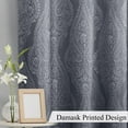 thumbnail image 4 of DWCN Ombre Blackout Curtains–Damask Patterned Thermal Insulated Noise Reducing Grommet Curtains for Bedroom Living Room, 46 x 54 Inches, Set of 2 Panels with Tiebacks, Grey, 4 of 7