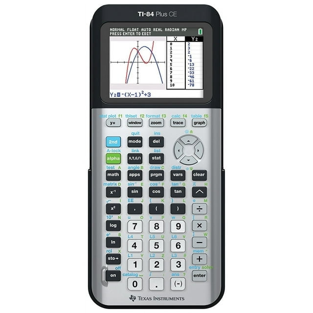 Pre-Owned Texas Instruments TI-84 Plus CE Graphing Calculator, Galaxy Gray, 3-Pack, Rechargeable, High School and College