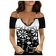 thumbnail image 1 of Blusa túnica de manga corta con cuello en V suelta con estampado floral roto para mujer Fridja  hj3808, 1 of 7