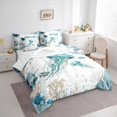 thumbnail image 2 of Manfei Sea Jellyfish 7-Piece Twin Bedding,Cartoon Ocean Animal Bedding Comforter Set,White Green,Reversible, 2 of 8