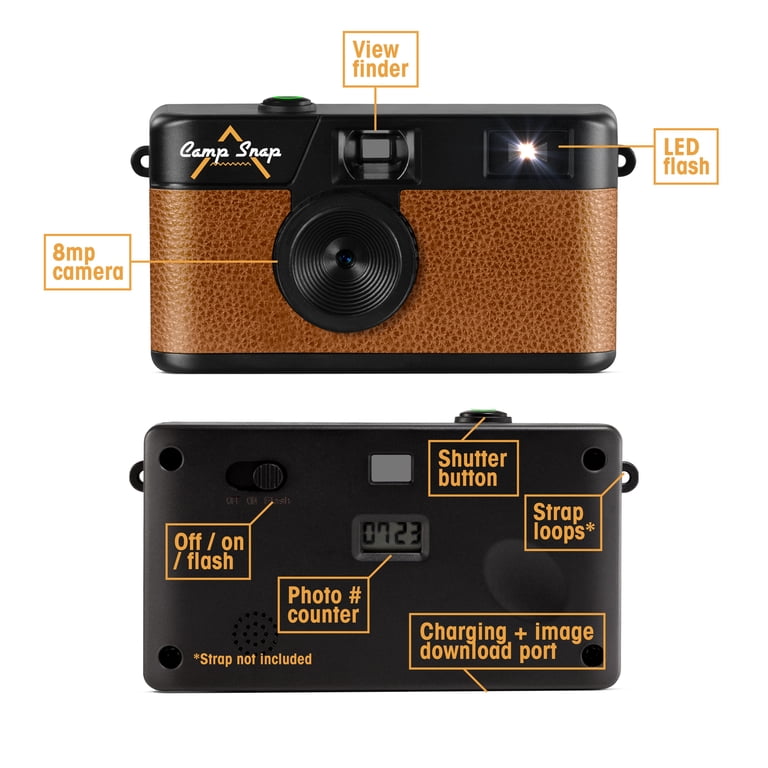 Camp Snap Digital Camera, 8MP, Screen-Free, Easy to Use, Drop