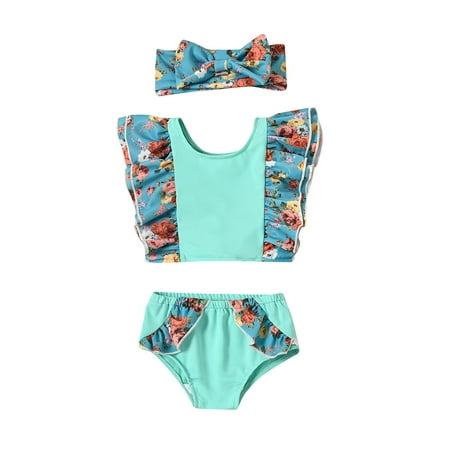 

Girls Swimsuit Deals AIEOTT Bathing Suits For Girls Toddler Baby Girls Floral Swimwear Ruffle SwimSuit Bathing Suit Beach Wear Set Bathing Suit Bikini Beach Pool Swimwear Summer Savings Clearance!