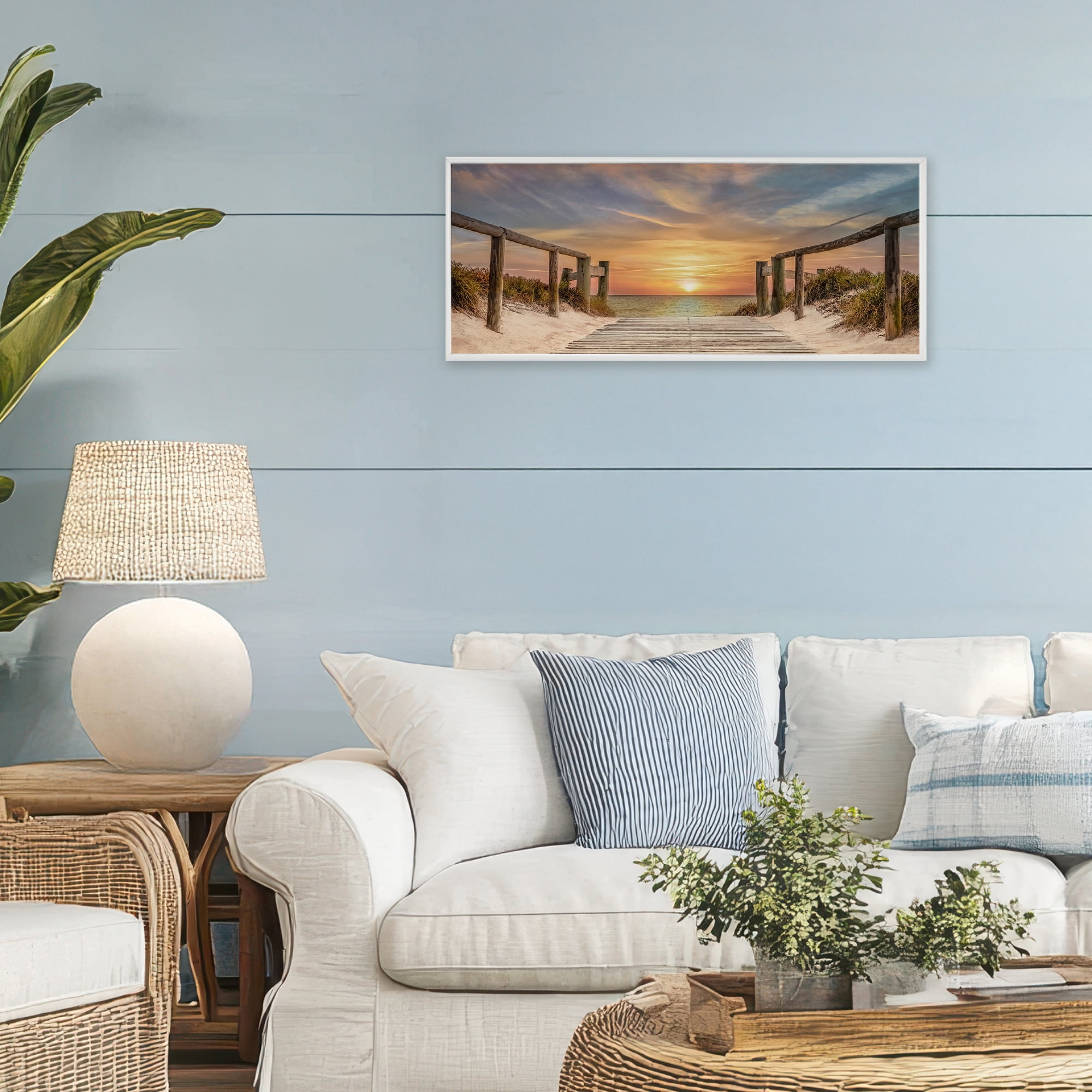 Stupell Industries Pathway To Sunset White Framed Giclee Art, design by Mike Caliascibetta