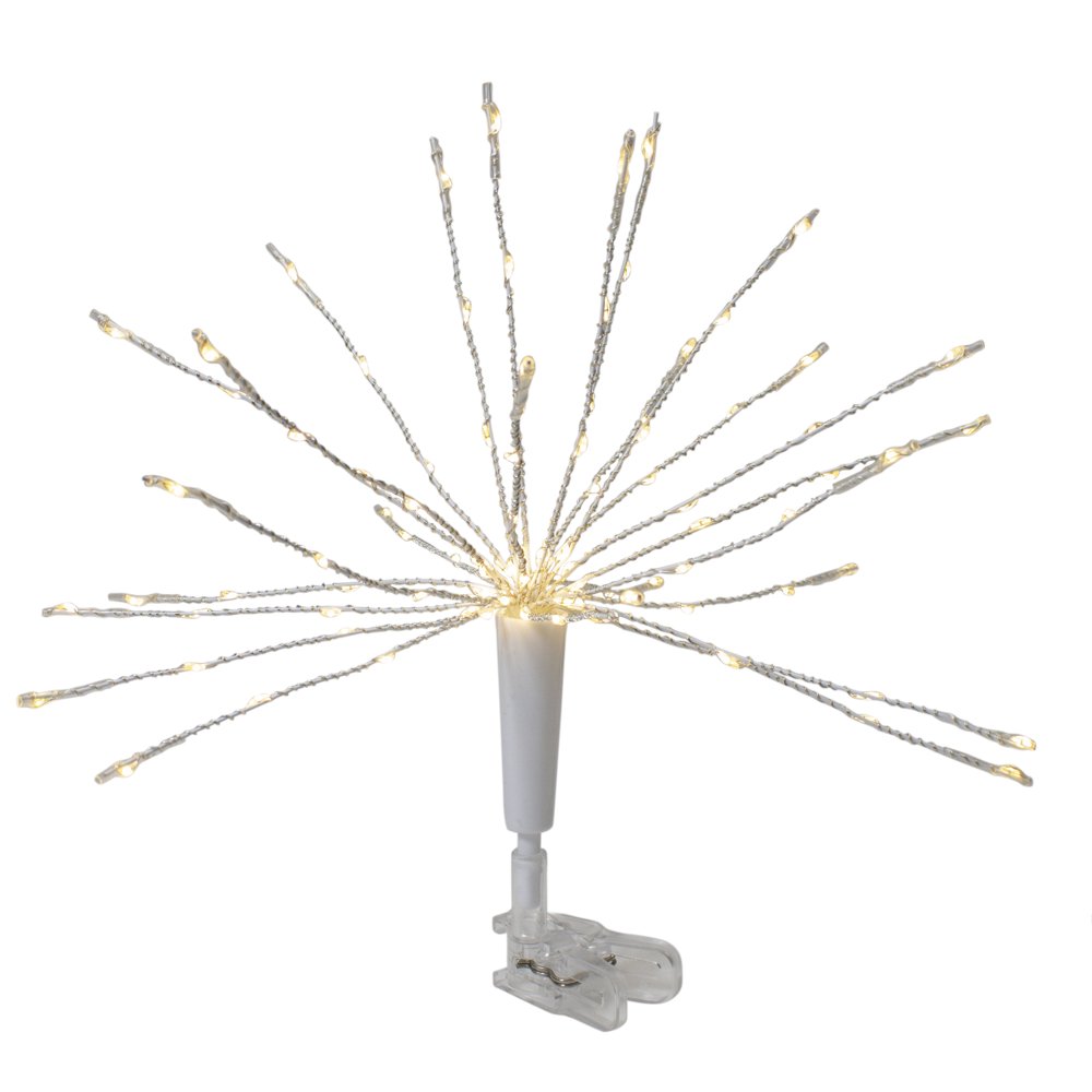 12" Warm White LED Lighted Firework Christmas Tree Topper