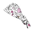 thumbnail image 3 of Fgvctg Valentine's Day One Size Scrub Caps For Women Long Hair Head Covering Love Heart Print Adjustable Tie Back Romantic Date Night Scrub Hats White, 3 of 5