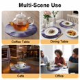 thumbnail image 2 of Purple Ombre Clouds Round 15 Inch Placemats Set of 8, Modern Abstract Art Gradient Cloud HeatResistant Non Slip Place Mats for Dining Table, Wipeable Braided Kitchen Table Mats for Housewarming, 2 of 9