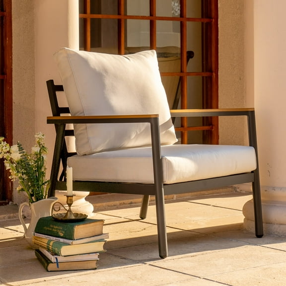 Patio Furniture Sofa Cushion Set Outdoor Deep Seating Cushions Thick Foam,23.6x23.6 Inch,Creamy White