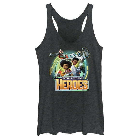 Women's Transformers: EarthSpark Born To Be Heroes Racerback Tank Top Black Heather 2X Large