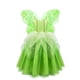 thumbnail image 3 of Disney-disfraz de princesa Tinker Bell para niñas, vestido de hada de las flores verdes, disfraz de elfo con purpurina, ala de mariposa, fiesta de Halloween, 3 of 5