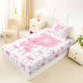 thumbnail image 4 of Manfei Letter P Monogrammed Twin Sheet Sets For Girls,Lovely Bowknot Bedding For Kids,3 Pieces, 4 of 6