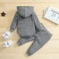 thumbnail image 4 of Toddler Boys Outfits Baby Girls Long Sleeve Hooded Romper Tops Solid Pants Set 2Pcs Clothing Sets for Boys Size 18-24 Months, 4 of 7