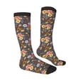 thumbnail image 3 of Daiia Sports Socks Colorful Flowers with Butterfly Printed Novelty Crew Socks for Men Women Knee High Socks Cotton Socks Soft & Breathable Support Unisex Socks, 3 of 9