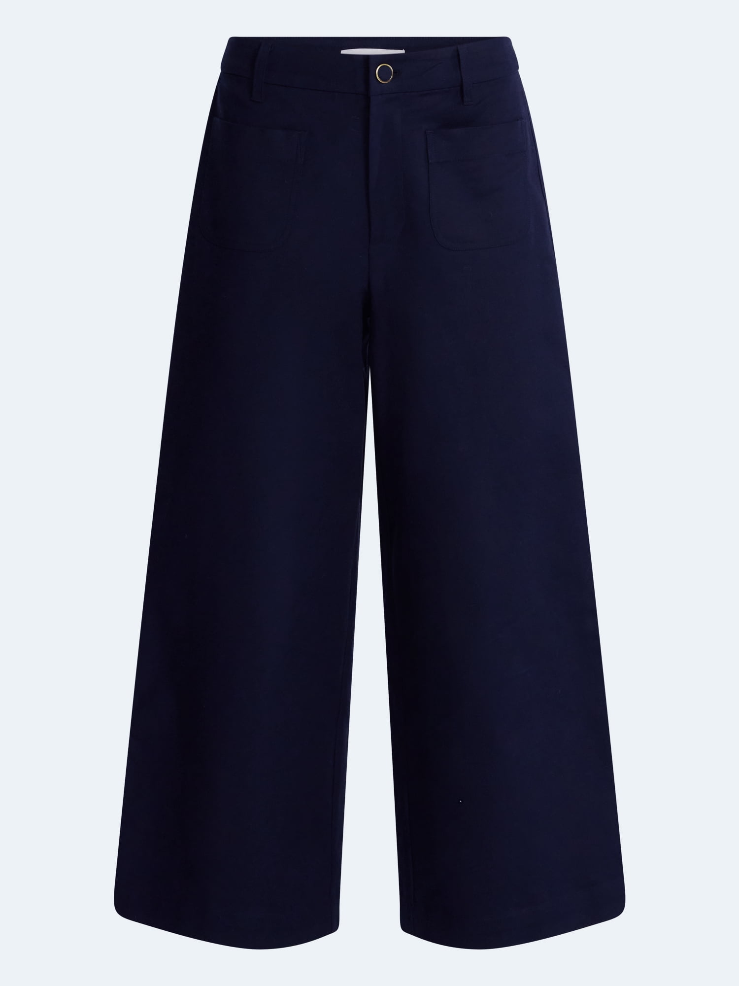 Free Assembly Women's High Rise Cropped Wide Leg Trousers with Patch Pockets, 24" Inseam, Sizes 0-16