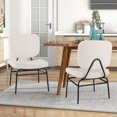 thumbnail image 2 of Costway Lot de 2 Fauteuils d'Appoint Rembourrés avec Rembourrage en Mousse, Patins de Pieds Ajustables et Cadre en Métal, 2 of 9