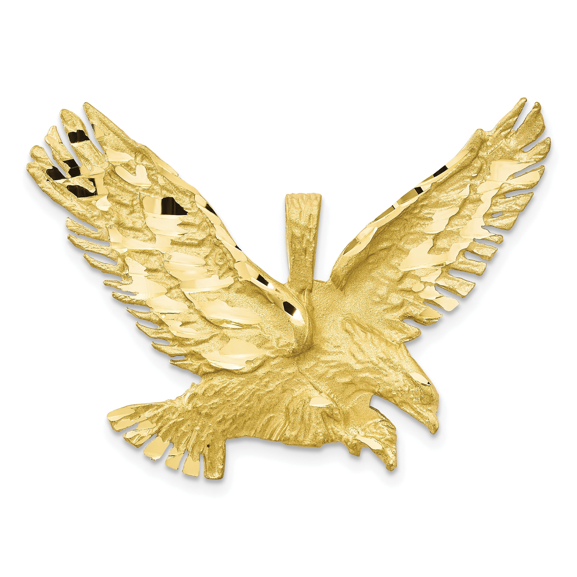 10k Yellow Gold Eagle Necklace Charm Pendant Bird