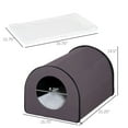 thumbnail image 6 of Pet Playpen PawHut Dome Heated Cat House Portable and Waterproof Pet Shelter for Kitty in Winter, Brown,Guinea Pig Cage, 6 of 9