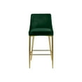 thumbnail image 5 of Rococo Romance Modern, Contemporary Velvet Upholstered Counter Stool with Polished Metal Legs and Foot Rest, Set of 2, Ideal for Bar and Pub Height Tables, 21.5"D x 17"W x 38"H, 5 of 6
