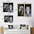 thumbnail image 4 of Designart "Beautiful Unicorn Portrait I" Animals Horse Framed Wall Art Set Of 2 - Children's Art White Gallery Wall Frame Set For Home Decor, 4 of 6