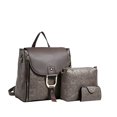 thumbnail image 1 of 3pcs Vintage Flap Backpack Purse Set, Bolso De Viaje De Cuero PU Para Mujer Con Bolsa Cruzada Y Soporte Para Tarjeta, 1 of 4