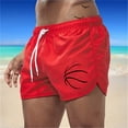 thumbnail image 2 of Board Shorts Men Male Spring Summer Splicing Swimming Trousers Beach Surfing Beach Shorts Short Running Homme Red S, 2 of 3