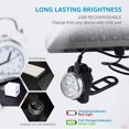 thumbnail image 3 of USB Rechargeable Bike Light Set,Super Bright Front Headlight and Free Rear LED Bicycle Light,2000mah Lithium Battery,4 Light Mode Options, Water Resistant IPX4, 3 of 7