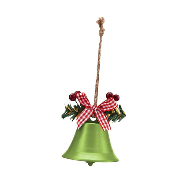 Adornos de campana de Navidad Campanas de metal de Navidad Decoración colgante de Navidad encantadora para corona Suministros de fiesta de Navidad 1 campanas de trompeta verde mayimx Colgante colgante