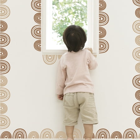 Translucent PVC Self Adhesive Wall Stickers Waterproof Decals for Home Living Room Bedroom Wall Decoration Rainbow 960x300mm 3 sheets/set.