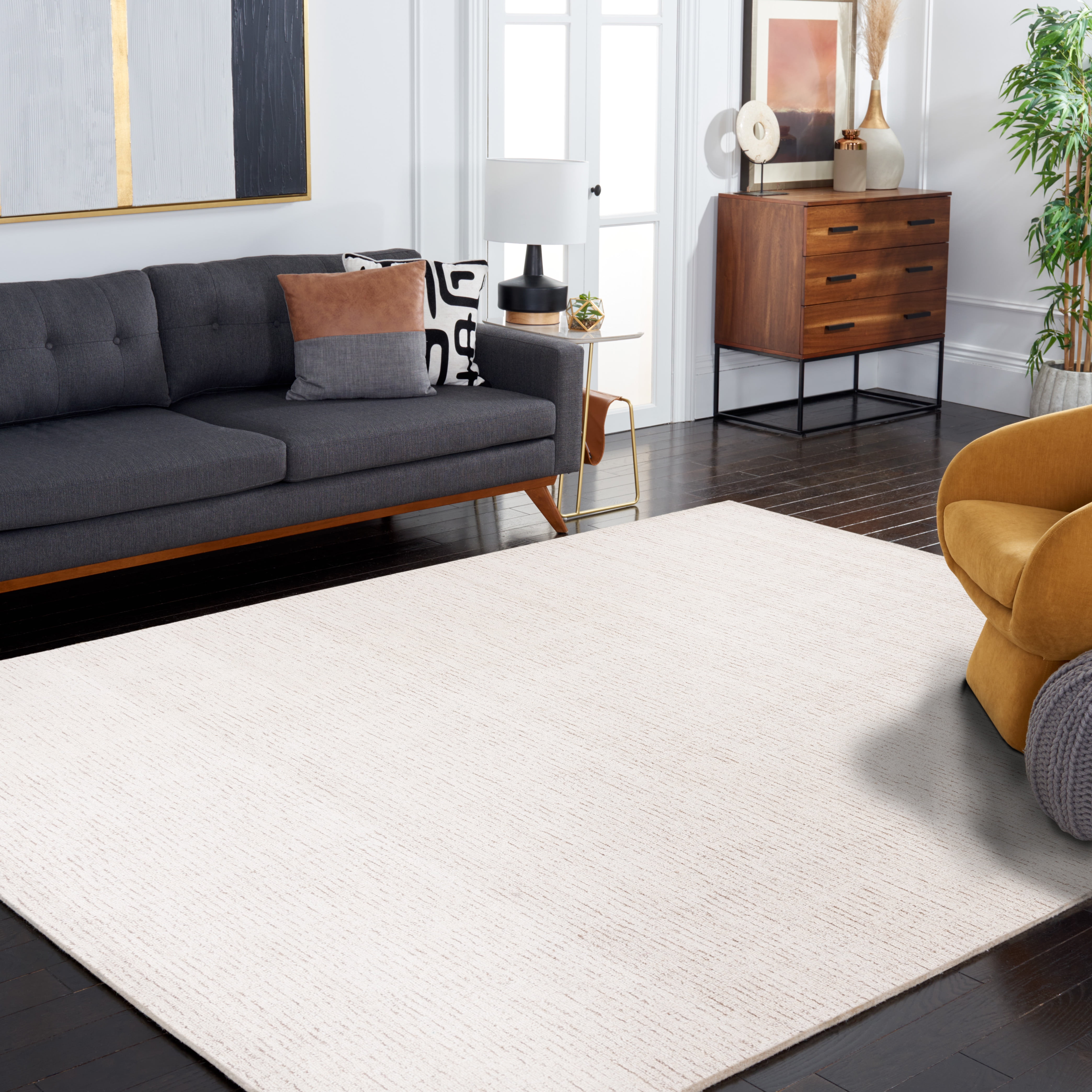 Safavieh Abstract Delia Distressed Wool Area Rug, Ivory/Beige, 11' x 15'