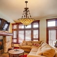 thumbnail image 7 of 5 Light Tiffany Pendant Light Fixture Adjustable Hight Stained Glass Tiffany Chandelier, 7 of 7