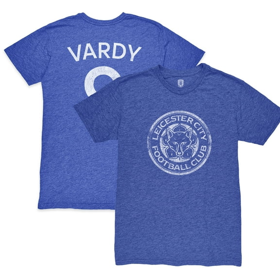 Men's 1863FC Jamie Vardy Blue Leicester City Player Vintage Twisted Slub Tri-Blend T-Shirt