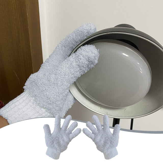Guantes de Microfibra para Limpiar El Polvo, Reutilizables para Persianas, Lámparas, Espejos, Libros, Plantas E Interior de Automóviles (1 Par)