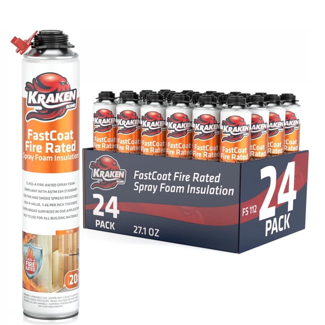 Espuma en aerosol KRAKEN BOND Fastcoat ignífuga, paquete de 24
