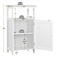 thumbnail image 3 of Yaheetech 4-Tier Bathroom Floor Cabinet with Single Door & Adjustable Shelf, White, 3 of 7