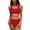 Red, variant on Charmo Women Scalloped Bikini Swimsuit High Waisted Two Piece Bathing Suit