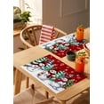 thumbnail image 4 of Christmas Snowman Placemats Set of 6 Winter Pine Snowflakes Red Retro Art Heat Insulation Washable Place Mats, Rustic Non-Slip Table Mats for Dining Table Party Kitchen Decor,13x19 Inch, 4 of 4