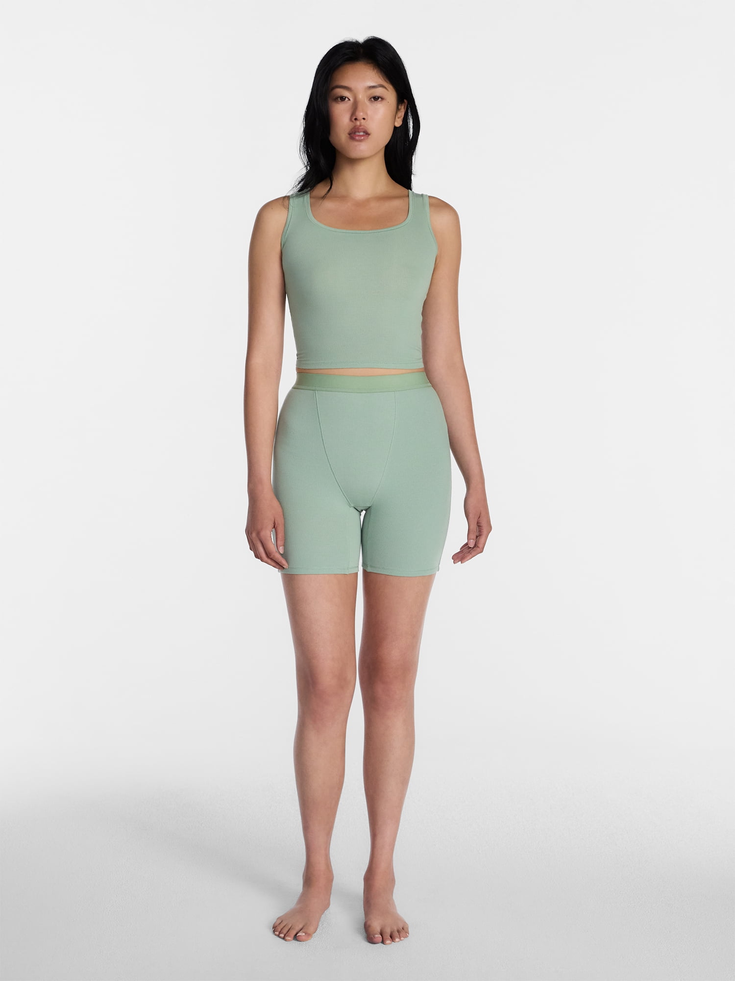 No Boundaries Cotton Stretch Ribbed Cropped Tank Top, Women’s, Sizes XS-XXXL