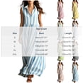thumbnail image 2 of Women's Casual Sleeveless Lapel Striped Dress with Pockets, Lightweight Fashion, 2 of 5