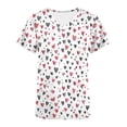 thumbnail image 5 of VKOYWKM Womens Scrub Tops Valentine's Day Shirts Cute Love Heart Print Working Uniform Short Sleeve Casual V Neck Nurse Uniforms Holiday Nurse Scrubs with Pockets, 5 of 5