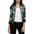 thumbnail image 3 of INSPIRE CHIC Blouson Bomber Court à Imprimés Floraux pour Femme à Col Montant à Fermeture à Glissière, 3 of 4