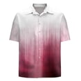 thumbnail image 5 of ZCFZJW Ombre Shirts for Men Lightweight Casual Summer Short Sleeve Button Down Beach Hawaiian T-Shirts Loose Regular Fit Beach Vacation Tees Tops Red XL, 5 of 5