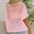 thumbnail image 4 of Leesechin Women's Crochet Hollow Out Drop Shoulder Scoop Neck Long Sleeve Sweater Tops, 4 of 7